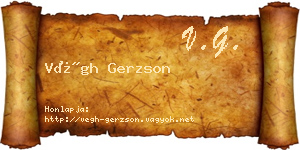 Végh Gerzson névjegykártya